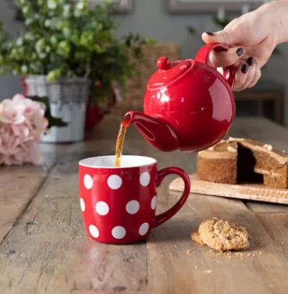Sale Compagnie & Co Red & white polka-dot Mug